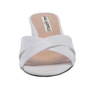 Karl Lagerfeld Cross Strap Sandals | Size 8 | Bright White